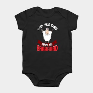 Wash Your Hands Germs Are Bad Nurse Sheep Baby Bodysuit
